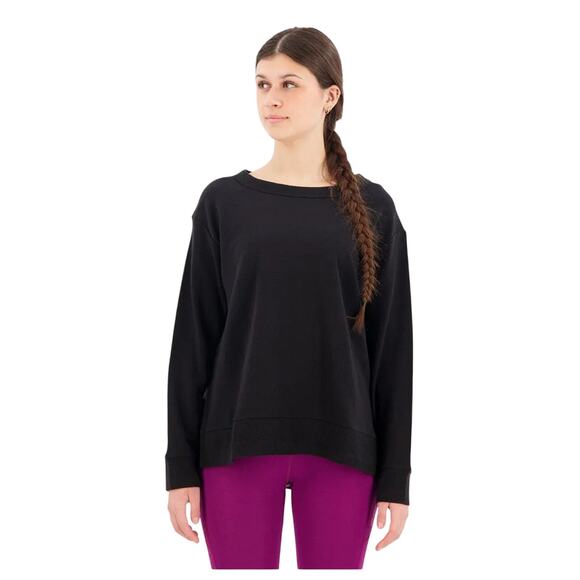 Icebreaker womens Dalston Merino Crewneck Sweatshirt size Small Black New - Picture 2 of 12